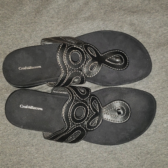 Croft & Barrow Black Sandals 7 - Picture 6 of 7